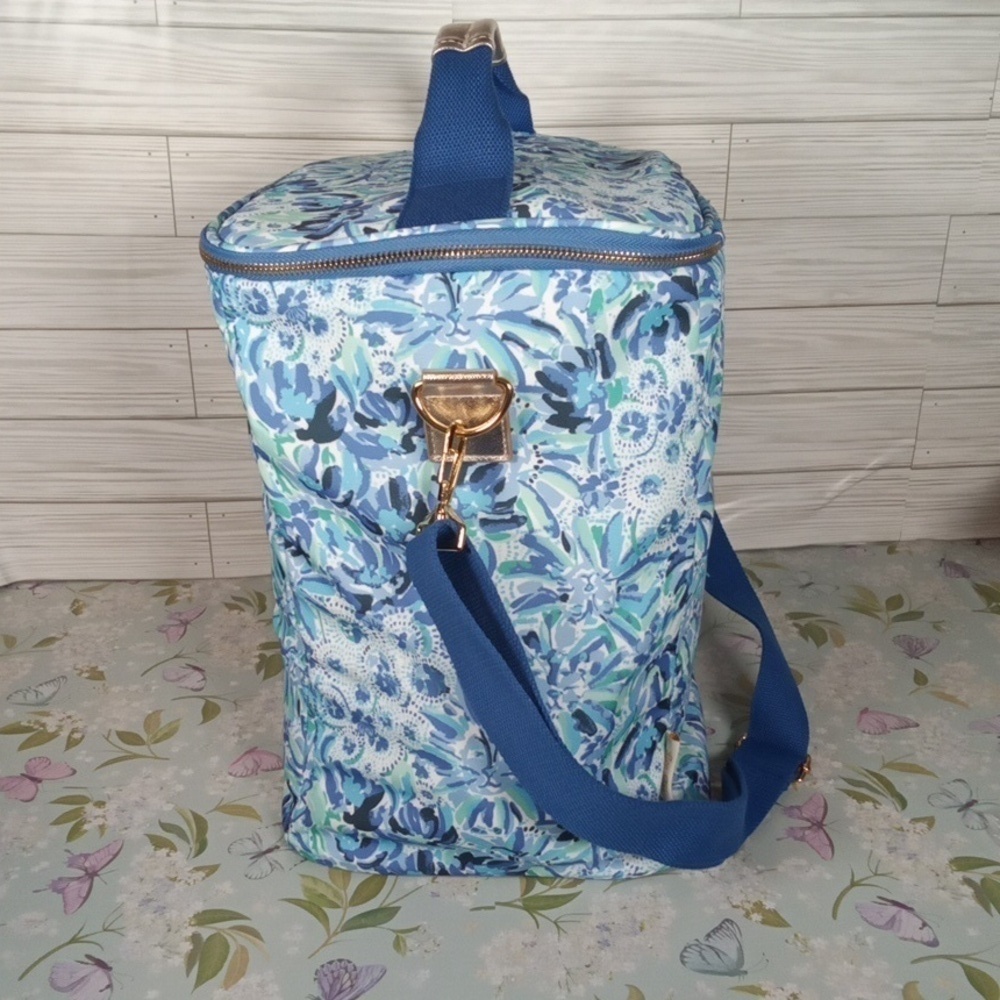 Lilly Pulitzer Insulated Wine Cooler Bag Or Drinks Blue Pinic Football Games - Picture 3 of 9